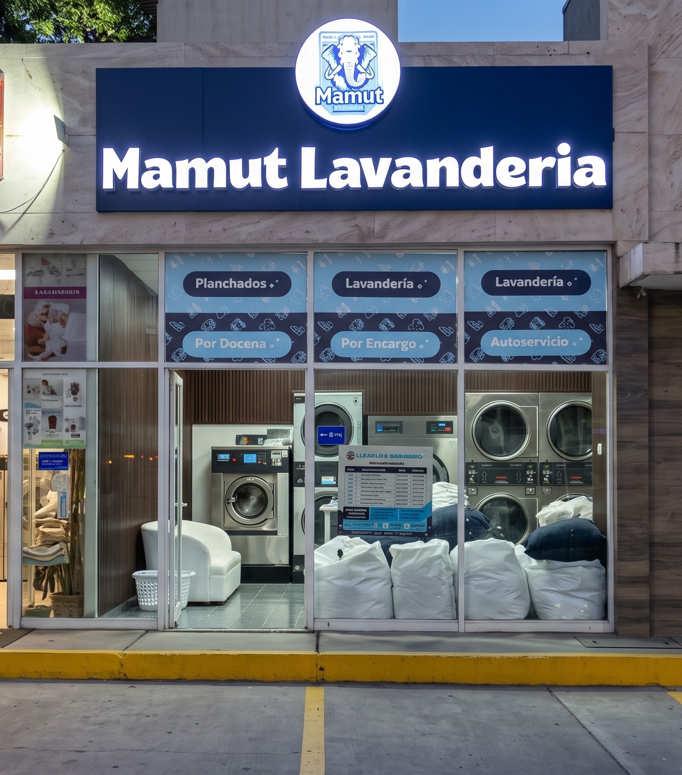 Fachada de la lavandería Mamut Portales